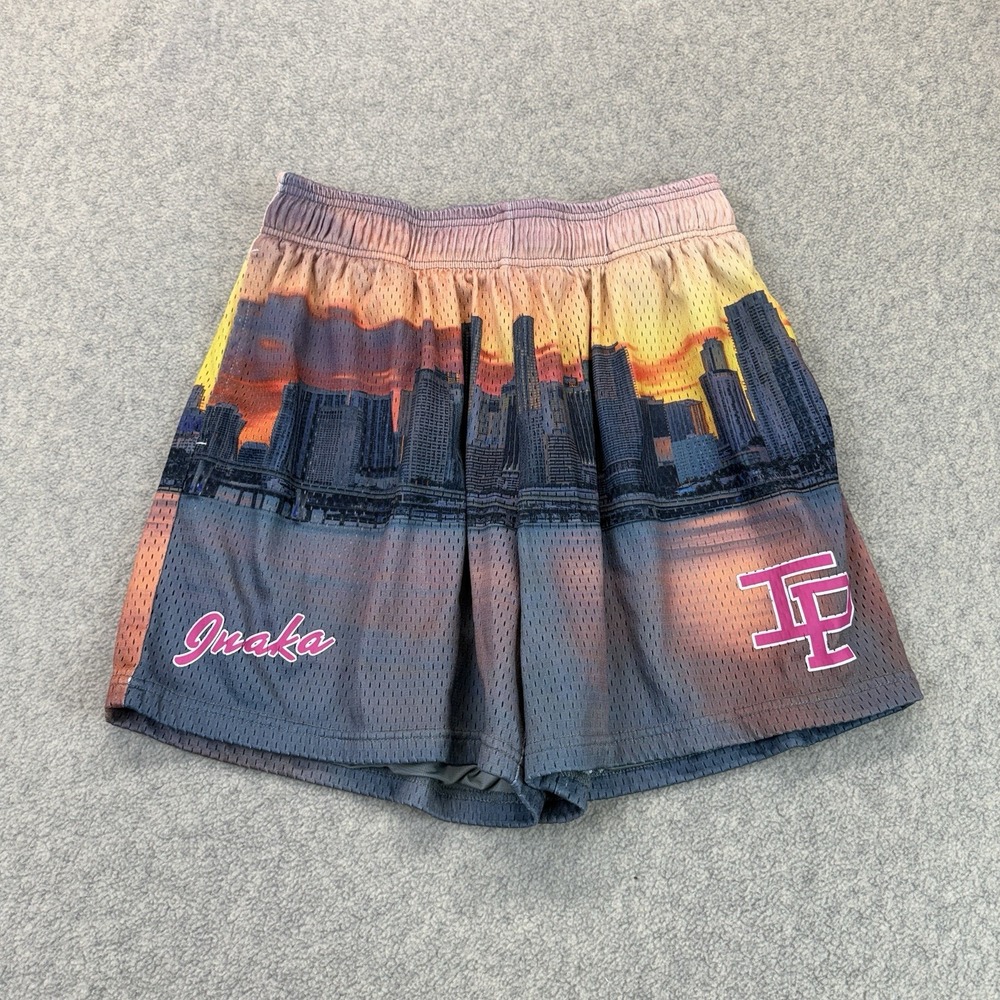 Quake Power Men's SF San Francisco Skyline Sunset Mesh Basketball Shorts L